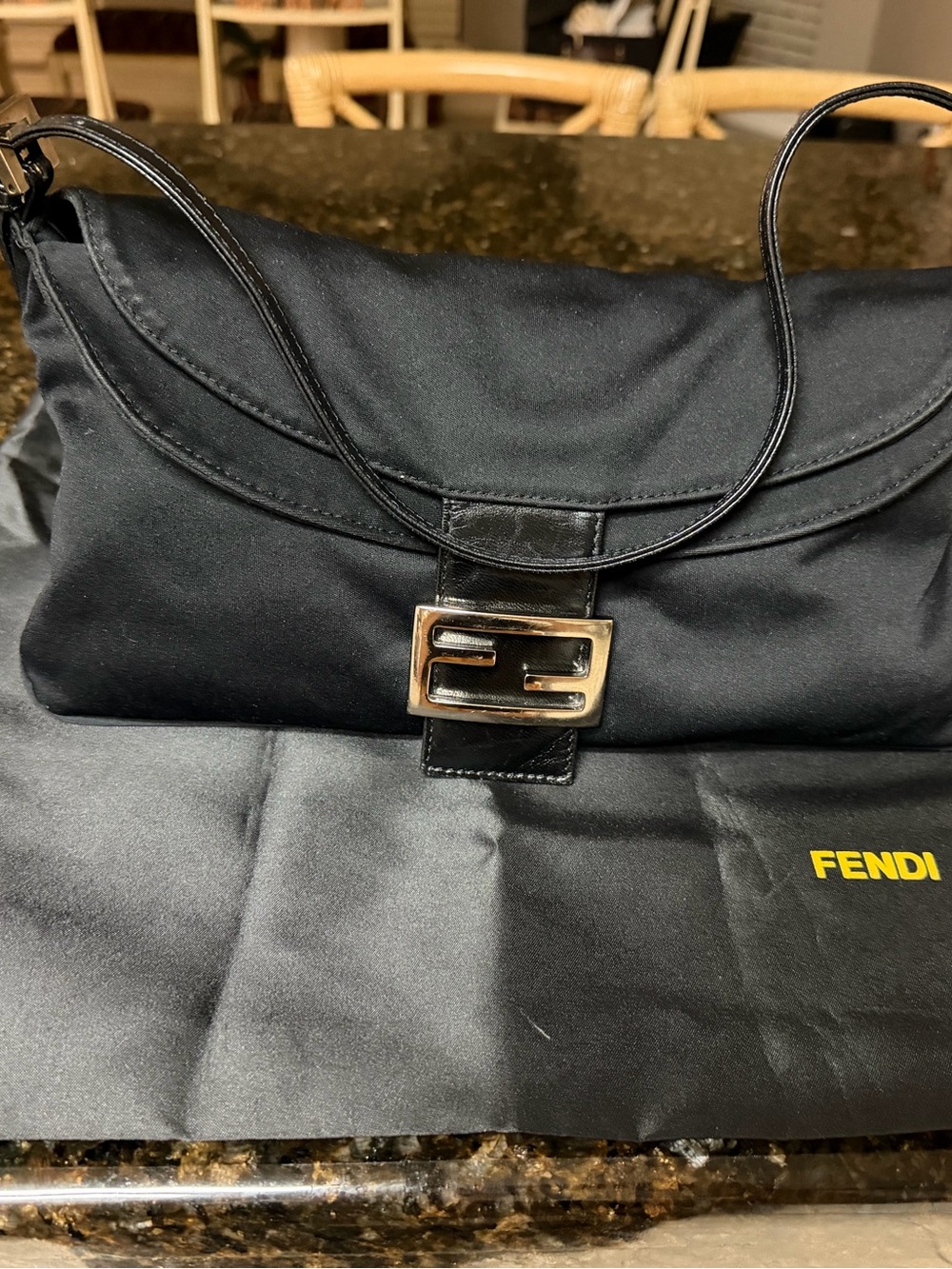 Fendi Black Shoulder Bag with Silver Hardware - Picture 3 of 10
